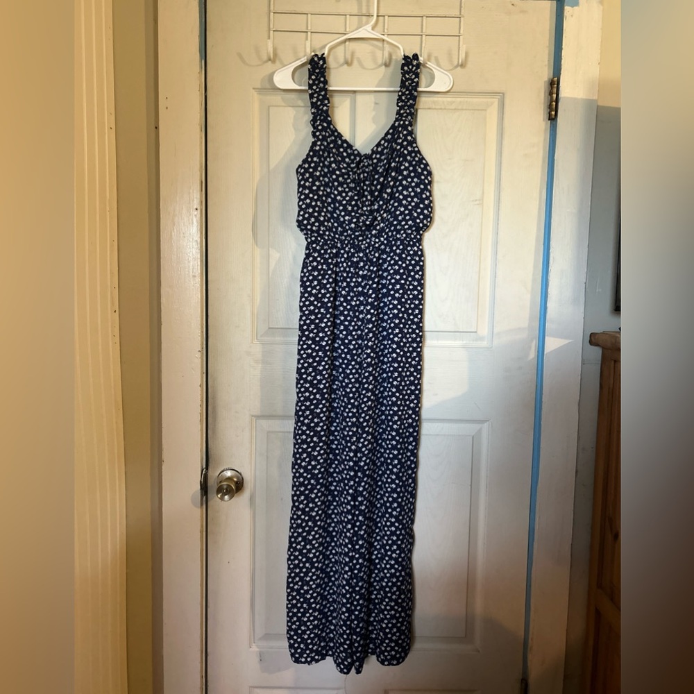 C Wonder Polka Dot Jumpsuit Blue and White